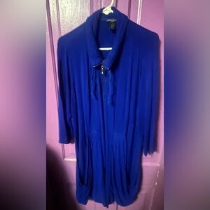 Vibrant Blue Zip-Up Dress